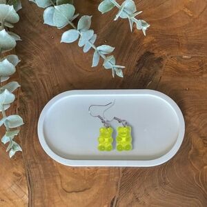 Handmade green‎ gummy bear earrings